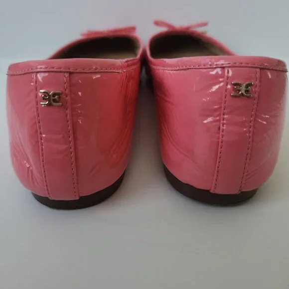 Sam Edelman Felicia Luxe Pink Patent Leather Ballet Flats Bows Coquette Cute 9.5 - Picture 5 of 7
